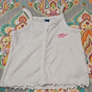 NWOT Girl's Old Navy Ribbed Cropped Spaghetti Strap, White, M(8)